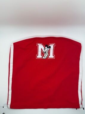 Aeropostale Red Strapless Tube Top with White Trim and Mickey Graphic